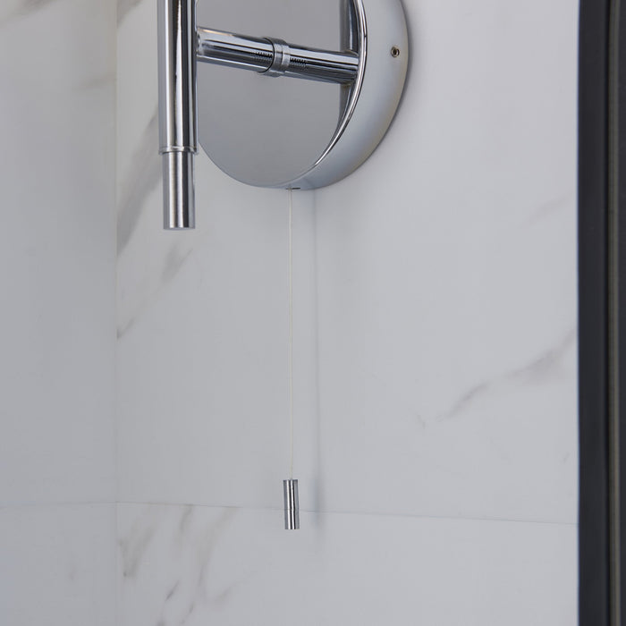 Endon 97171 Bathroom 1 Light Wall Light Chrome Plate & Clear/frosted Ribbed Glass