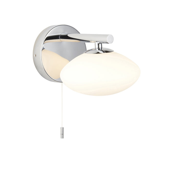 Endon 97181 Bathroom 1 Light Wall Light Chrome Plate & Opal Glass