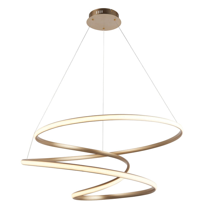 Endon 97639 1 Light LED Pendant Satin Gold Paint & White Silicone