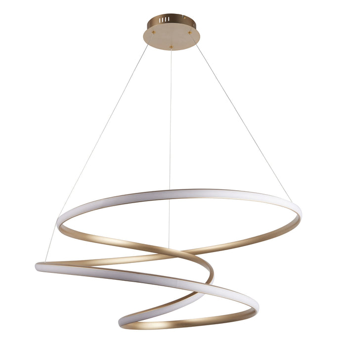 Endon 97639 1 Light LED Pendant Satin Gold Paint & White Silicone