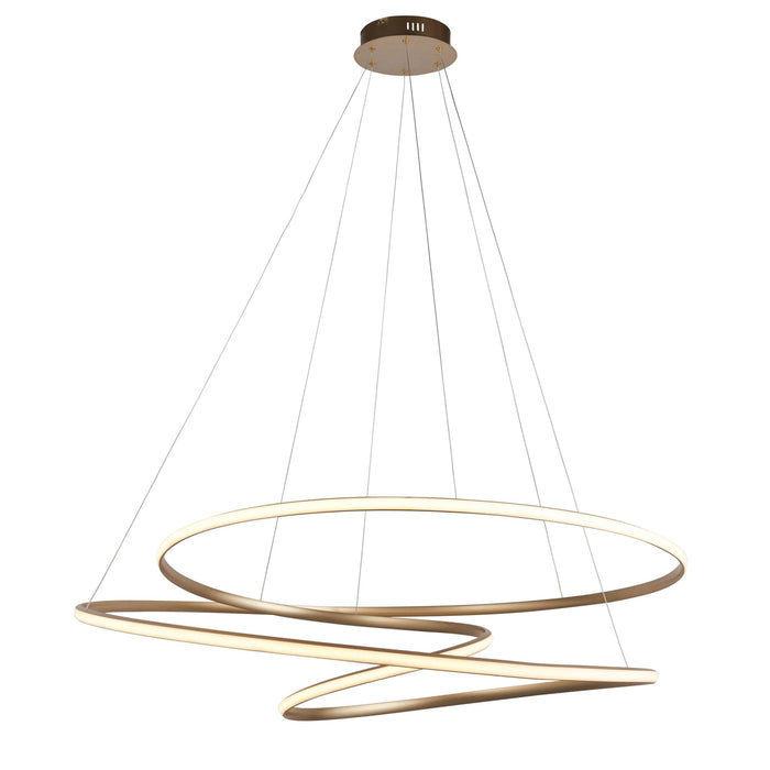 Endon 97645 1 Light LED Pendant Satin Gold Paint & White Silicone
