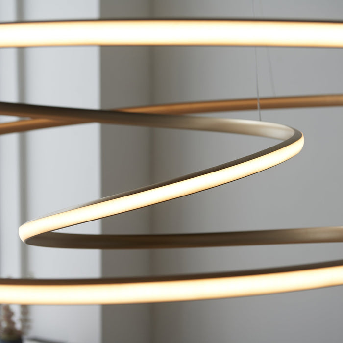 Endon 97645 1 Light LED Pendant Satin Gold Paint & White Silicone