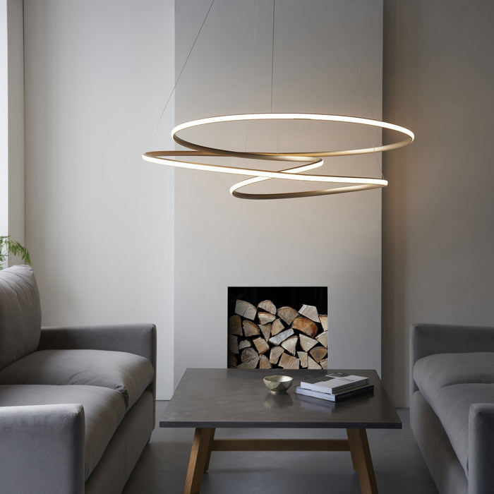 Endon 97645 1 Light LED Pendant Satin Gold Paint & White Silicone