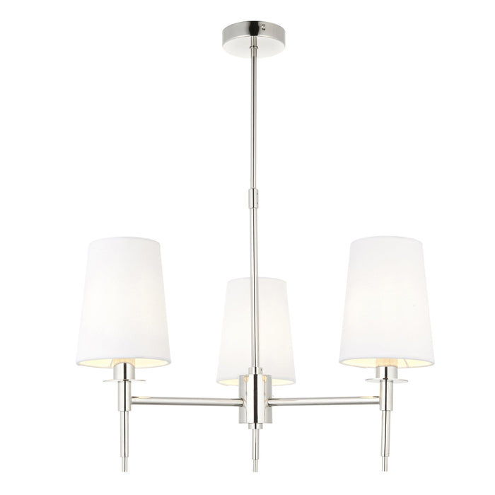 Endon 99455 3 Light Pendant Bright Nickel Plate & Vintage White Fabric