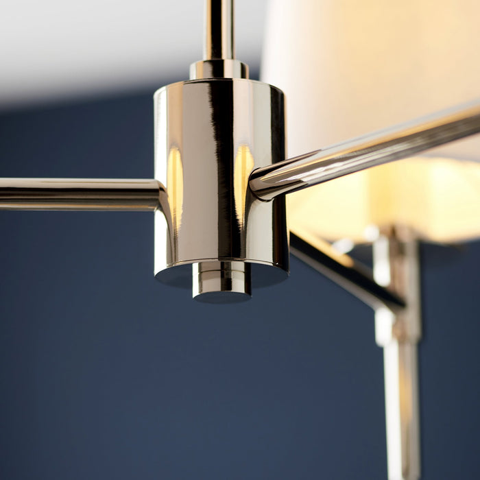 Endon 99455 3 Light Pendant Bright Nickel Plate & Vintage White Fabric
