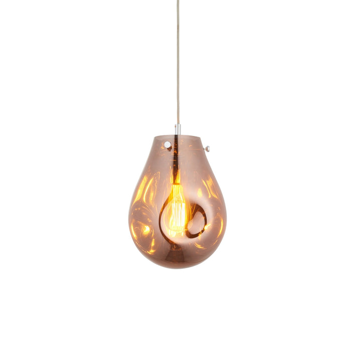 Endon 99516 1 Light Pendant Copper Metallic Glass & Chrome Plate