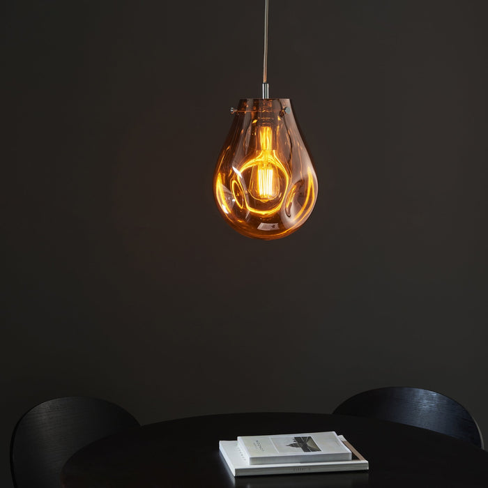 Endon 99516 1 Light Pendant Copper Metallic Glass & Chrome Plate