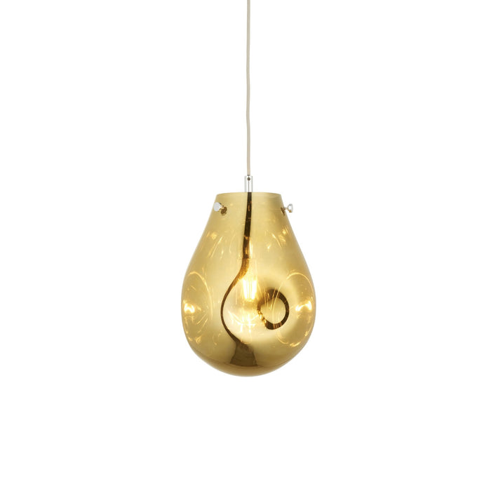 Endon 99518 1 Light Pendant Gold Metallic Glass & Chrome Plate