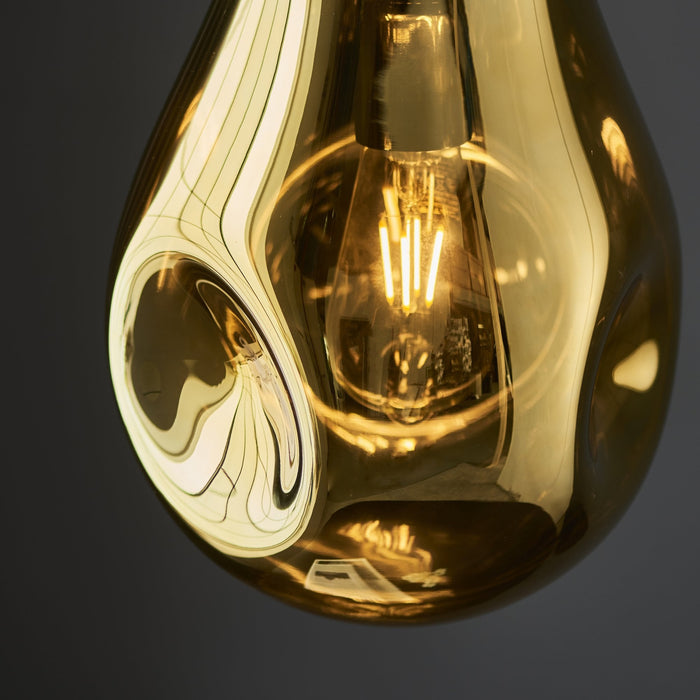 Endon 99518 1 Light Pendant Gold Metallic Glass & Chrome Plate