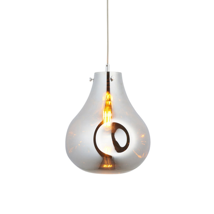 Endon 99788 1 Light Pendant Chrome Metallic Glass & Chrome Plate