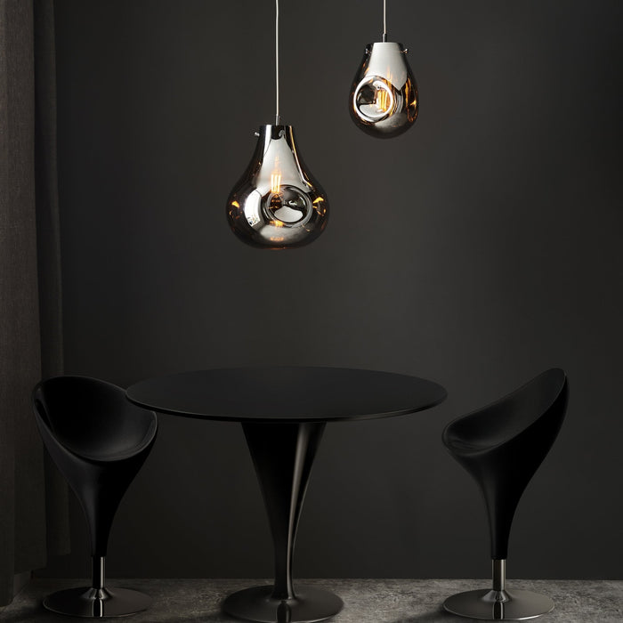 Endon 99788 1 Light Pendant Chrome Metallic Glass & Chrome Plate