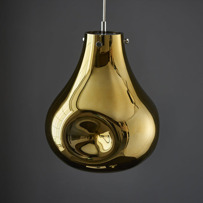 Endon 99789 1 Light Pendant Gold Metallic Glass & Chrome Plate