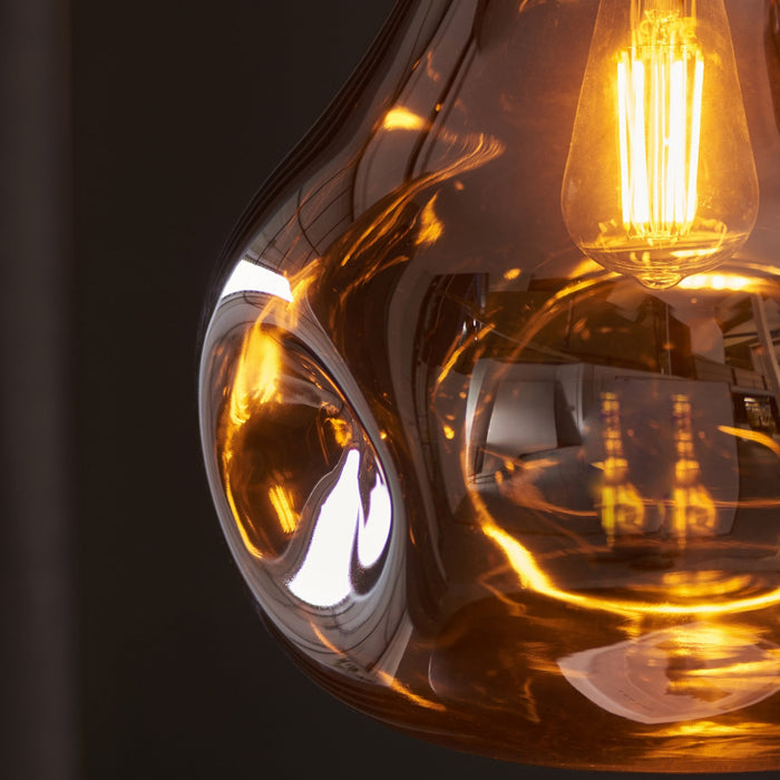 Endon 99790 1 Light Pendant Copper Metallic Glass & Chrome Plate