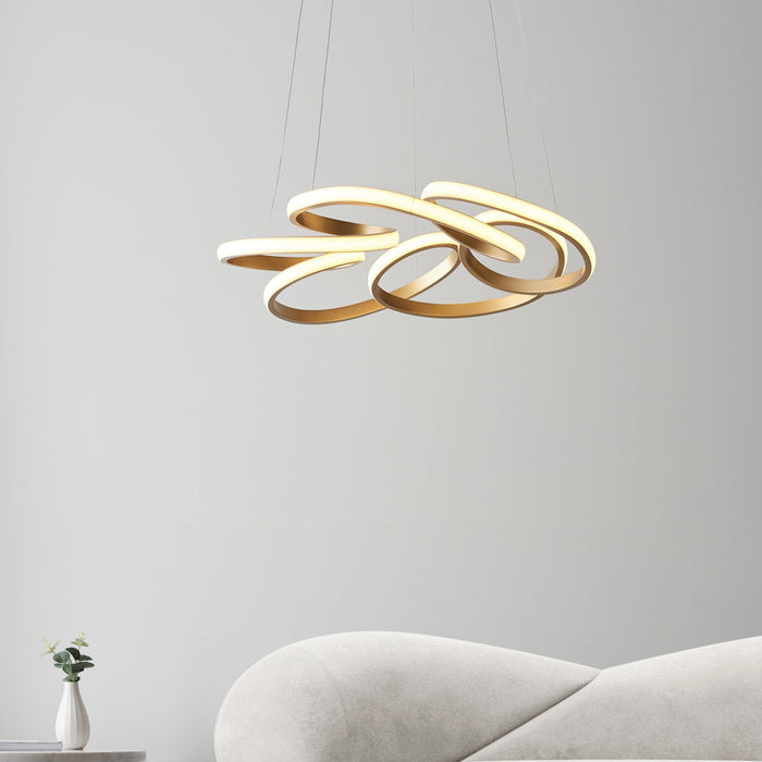 Endon 101561 1 Light LED Pendant Satin Gold Paint & White Silicone