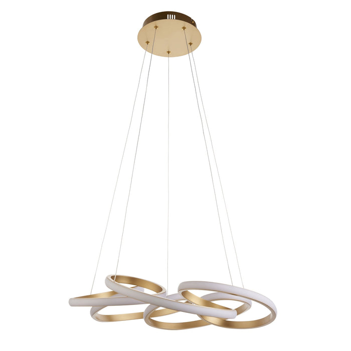 Endon 101561 1 Light LED Pendant Satin Gold Paint & White Silicone