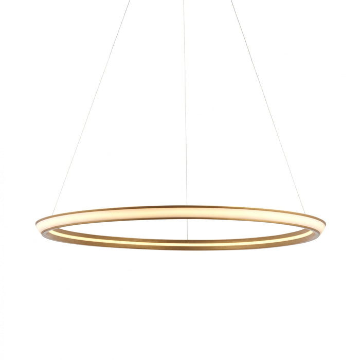 Endon 102254 1 Light LED Pendant Satin Gold Paint & White Silicone