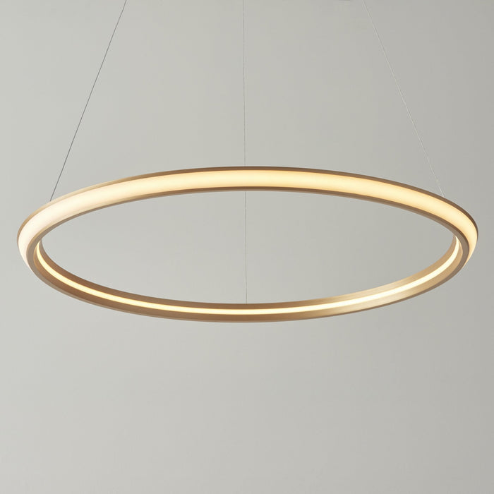 Endon 102254 1 Light LED Pendant Satin Gold Paint & White Silicone