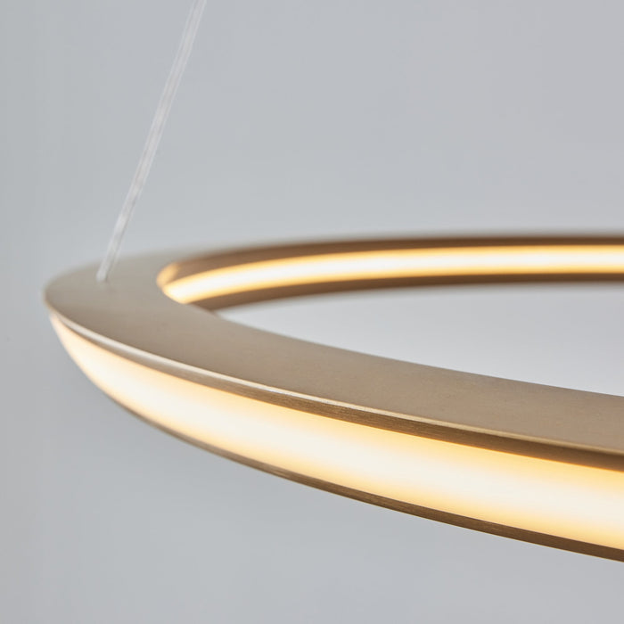 Endon 102254 1 Light LED Pendant Satin Gold Paint & White Silicone