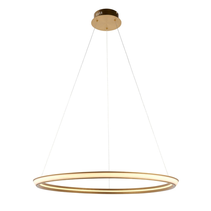 Endon 102254 1 Light LED Pendant Satin Gold Paint & White Silicone