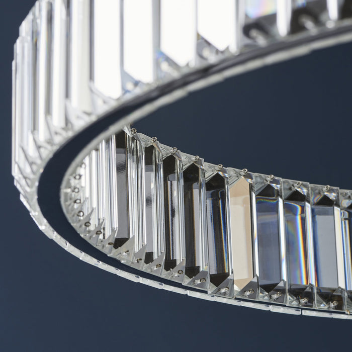 Endon 102255 1 Light LED Pendant Chrome Plate & Clear Crystal