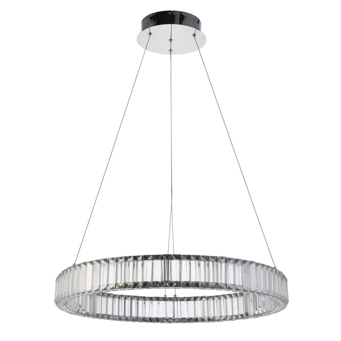Endon 102255 1 Light LED Pendant Chrome Plate & Clear Crystal