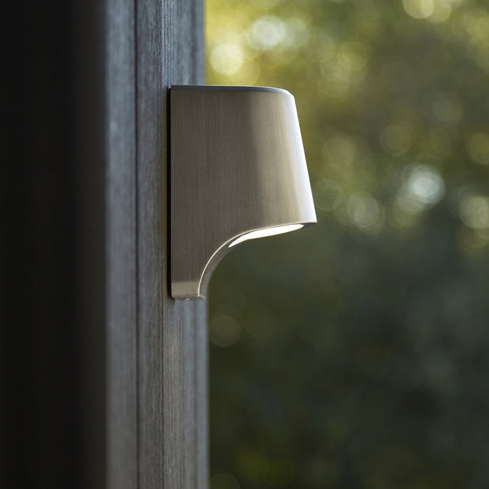 Endon 95536 Outdoor Wall LED Light Brushed Silver Finish And Frosted Glass