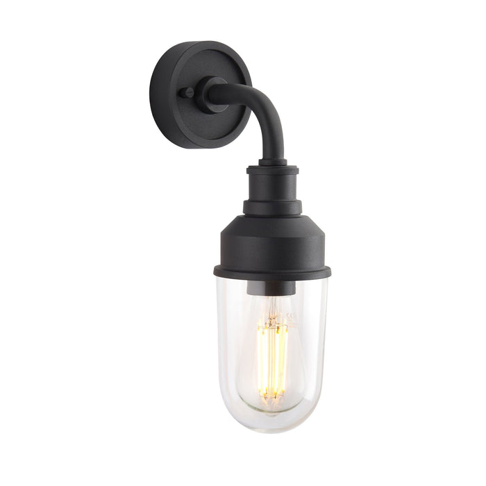 Endon 95884 Outdoor Wall 1 Light Matt Black And Clear Glass