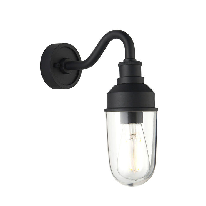 Endon 95886 Outdoor Wall 1 Light Matt Black And Clear Glass
