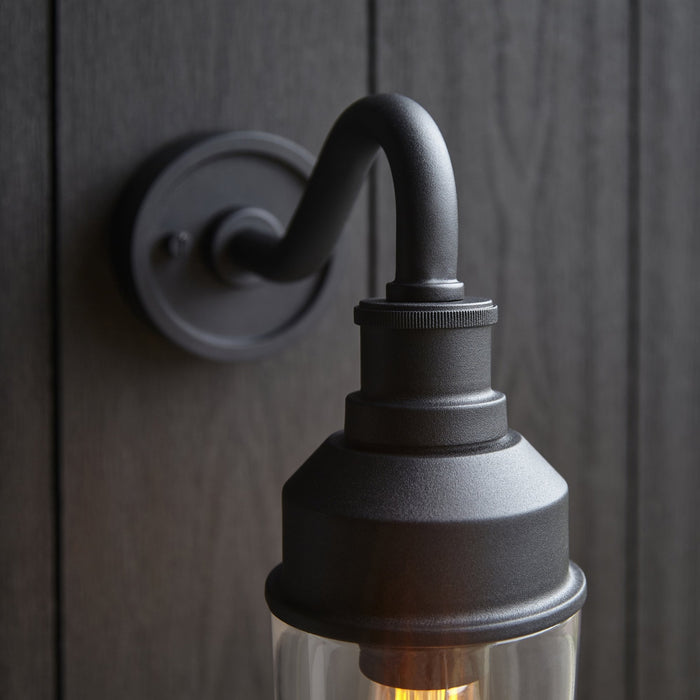Endon 95886 Outdoor Wall 1 Light Matt Black And Clear Glass