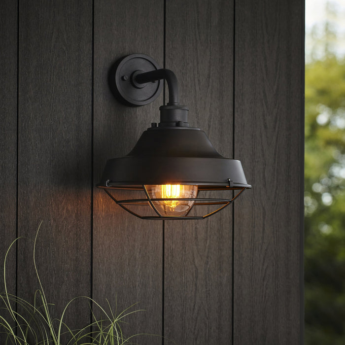 Endon 95888 Outdoor Wall 1 Light Textured And Matt Black With Clear Glass
