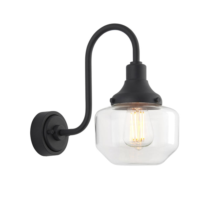 Endon 95893 Outdoor Wall 1 Light Matt Black And Clear Glass