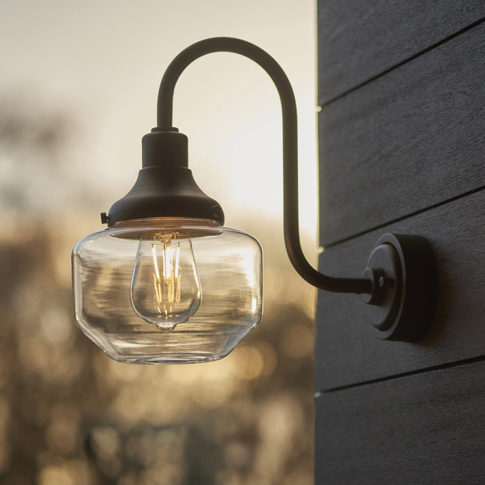 Endon 95893 Outdoor Wall 1 Light Matt Black And Clear Glass