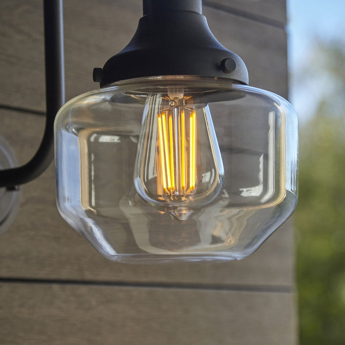 Endon 95893 Outdoor Wall 1 Light Matt Black And Clear Glass