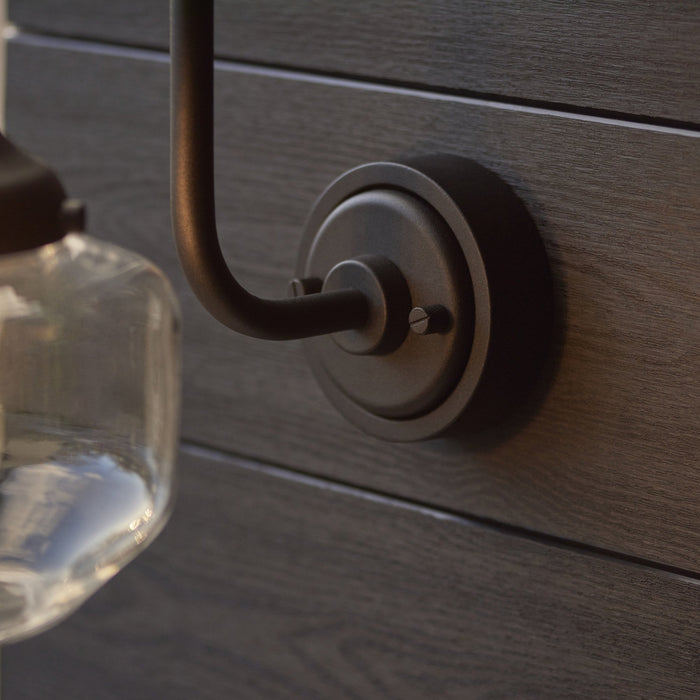 Endon 95893 Outdoor Wall 1 Light Matt Black And Clear Glass