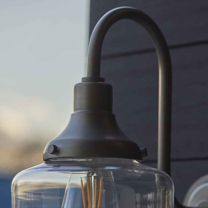 Endon 95894 Outdoor Wall 1 Light Brushed Silver Finish And Clear Glass