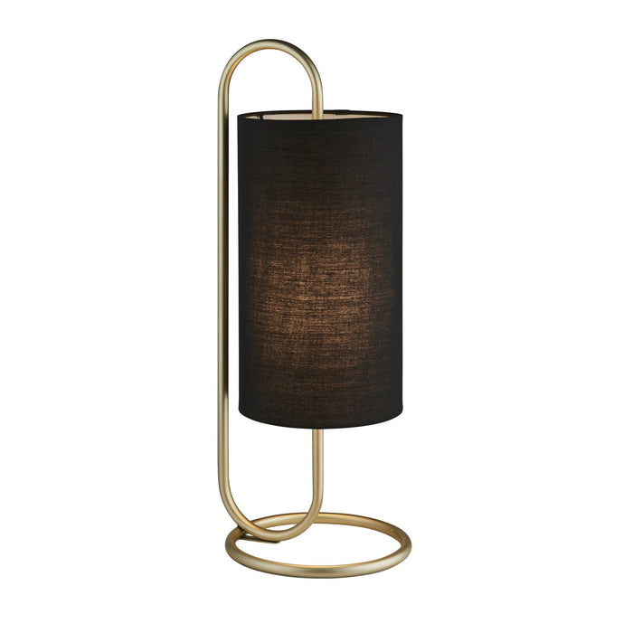 Nelson Lighting NL948090 Table Lamp 1 Light Antique Brass Paint And Black Fabric