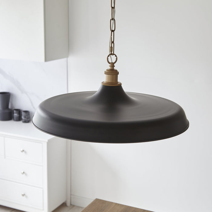 Endon 99998 Pendant 1 Light Matt Black And Satin Gold Paint