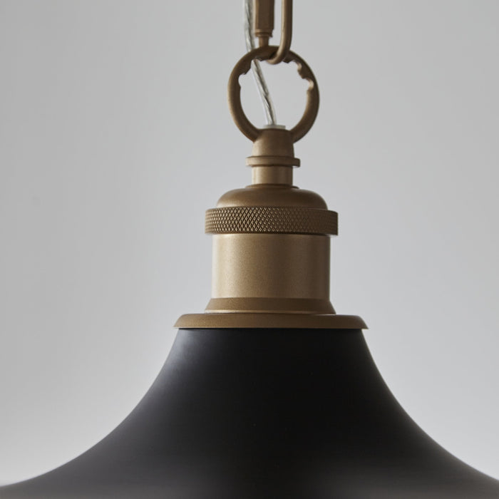 Endon 99998 Pendant 1 Light Matt Black And Satin Gold Paint