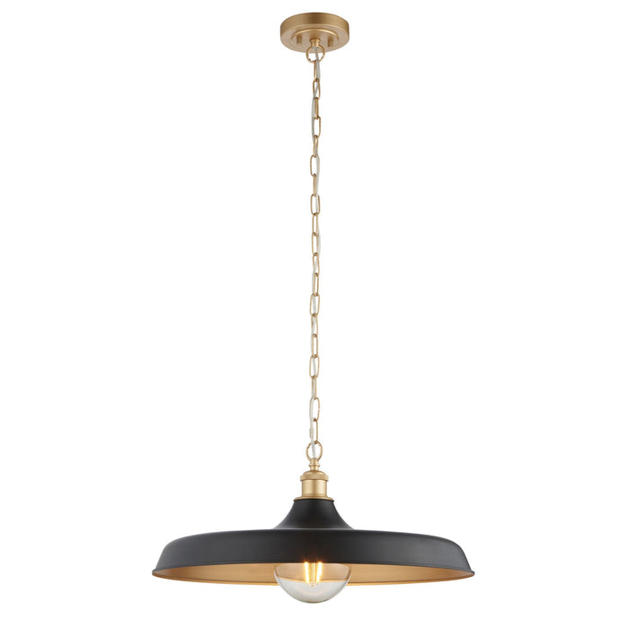 Endon 99998 Pendant 1 Light Matt Black And Satin Gold Paint