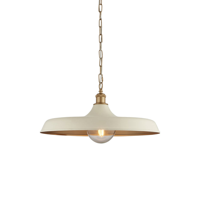 Endon 99999 Pendant 1 Light Matt Warm White And Satin Gold Paint