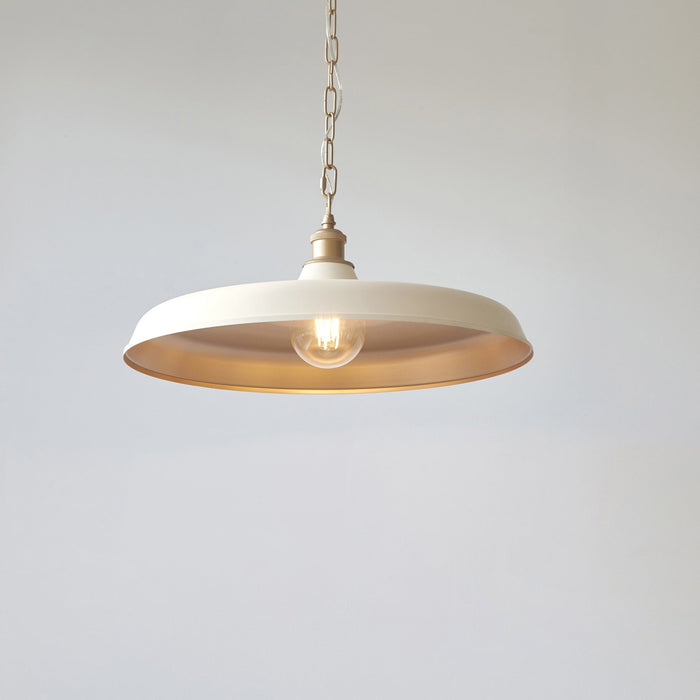 Endon 99999 Pendant 1 Light Matt Warm White And Satin Gold Paint
