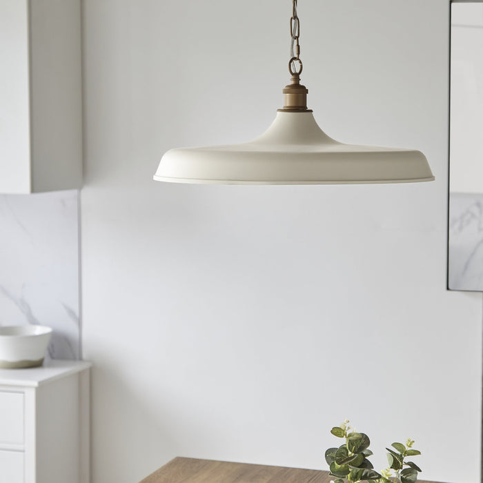 Endon 99999 Pendant 1 Light Matt Warm White And Satin Gold Paint