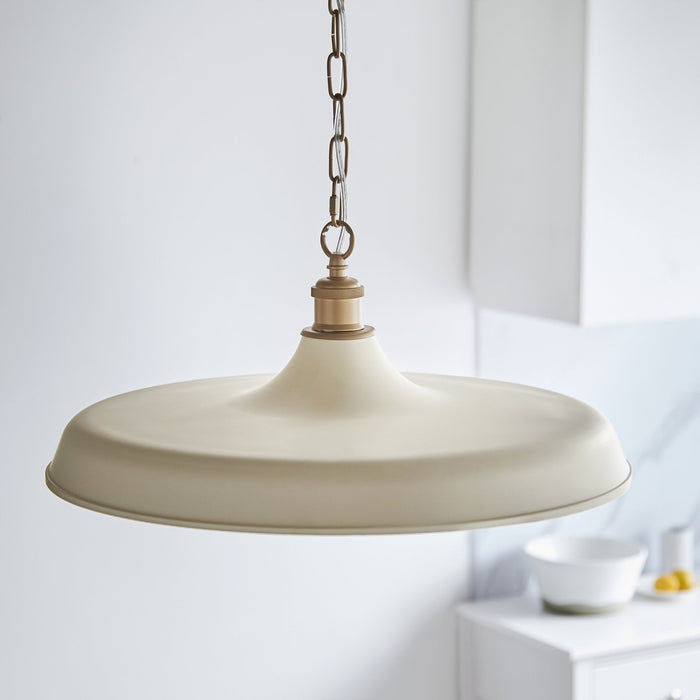 Endon 99999 Pendant 1 Light Matt Warm White And Satin Gold Paint