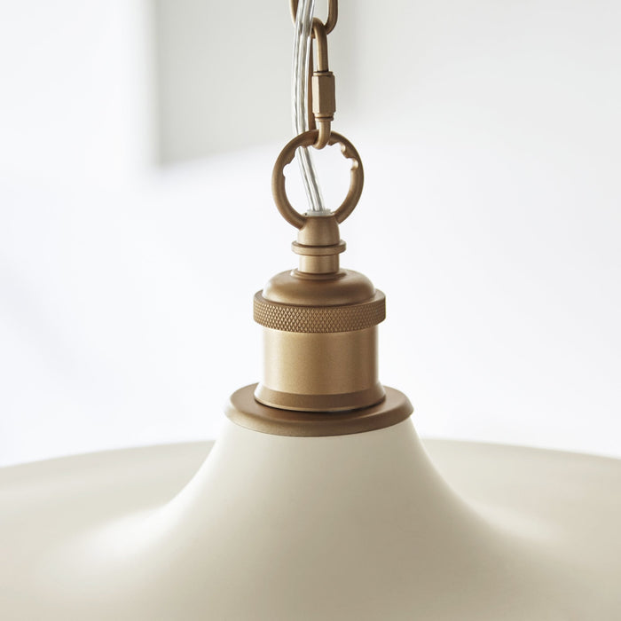 Endon 99999 Pendant 1 Light Matt Warm White And Satin Gold Paint