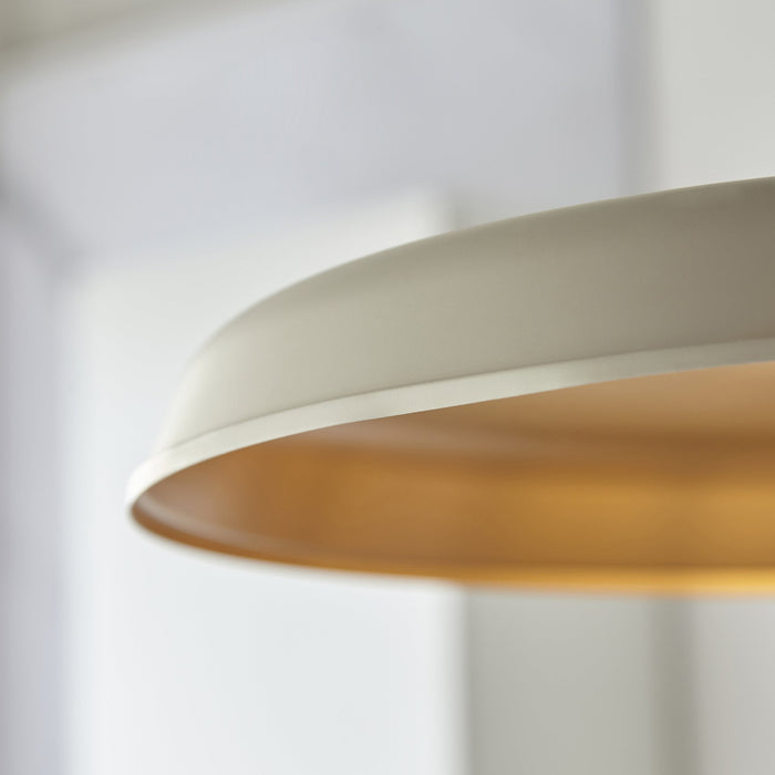 Endon 99999 Pendant 1 Light Matt Warm White And Satin Gold Paint