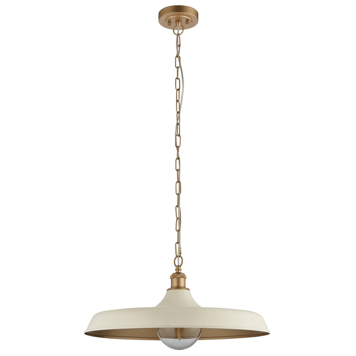 Endon 99999 Pendant 1 Light Matt Warm White And Satin Gold Paint