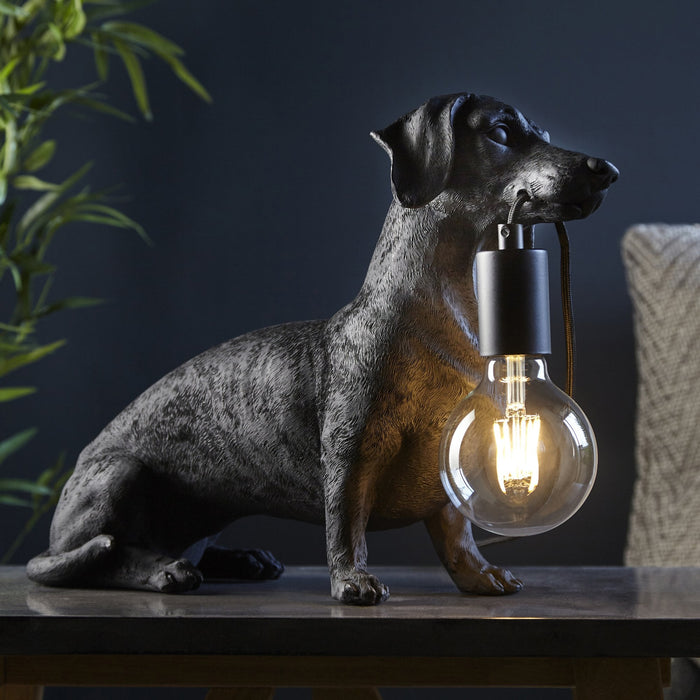 Endon 101188 Dog Table Lamp 1 Light Matt Black