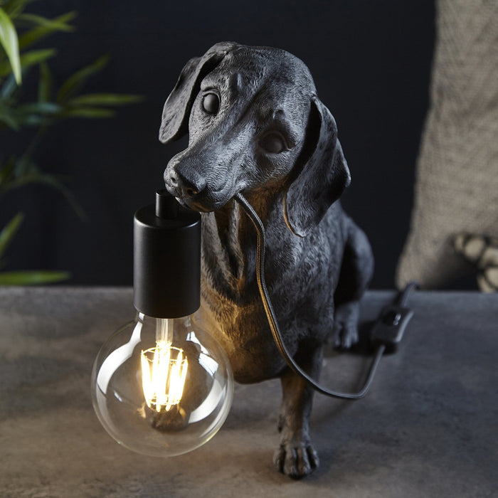 Endon 101188 Dog Table Lamp 1 Light Matt Black