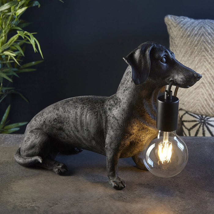 Endon 101188 Dog Table Lamp 1 Light Matt Black