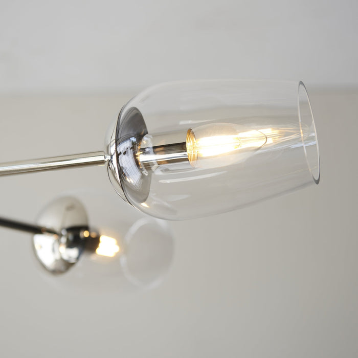 Endon 104095 Pendant 6 Light Bright Nickel Plate And Clear Glass